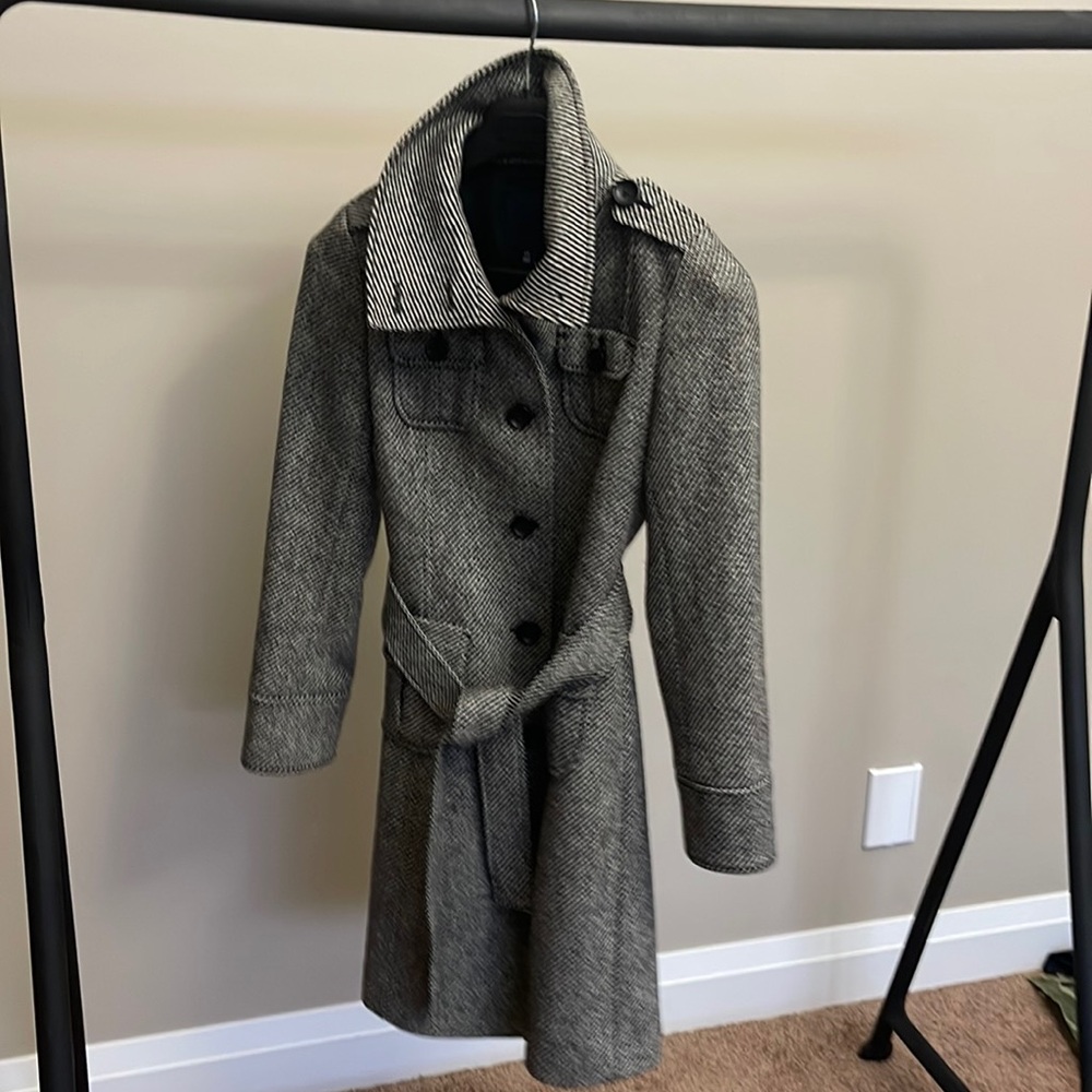 Gap striped black & white wool coat (S)